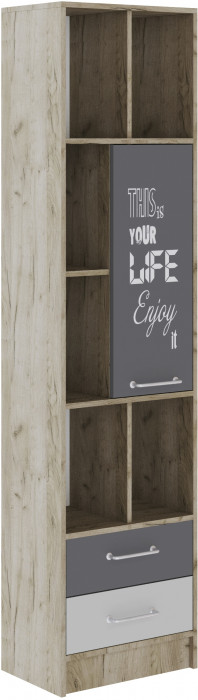 Модульная подростковая спальня Колибри-Лофт, набор 2, Крафт серый/Графит серый