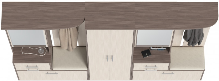 Прихожая Домино 3, бодега тёмный/бодега светлый