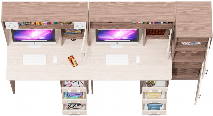 С-МД-СК9 Компоновка № 04, ясень шимо светлый/ясень шимо тёмный