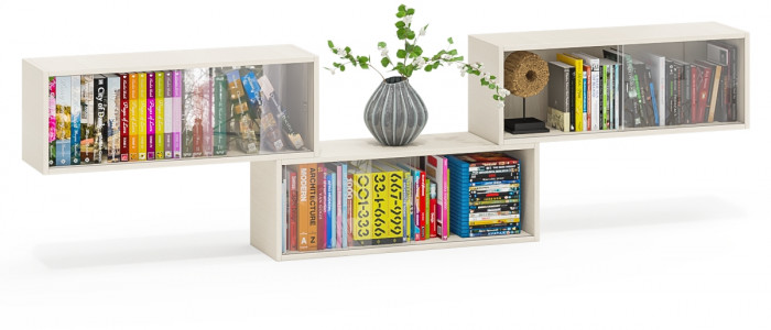 Три полки книжных С-МД-КН01, дуб