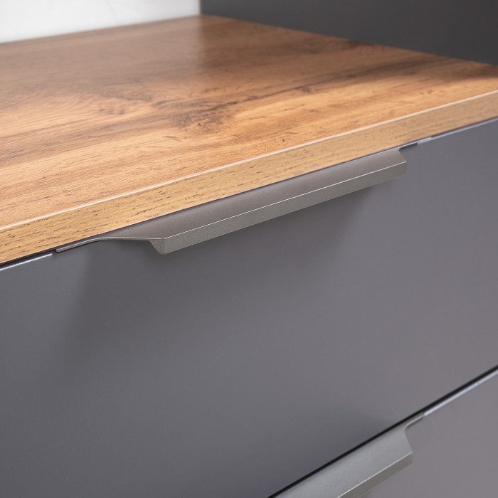 Октава Прихожая 08, цвет серый графит/дуб крафт золотой/фасады МДФ серый графит, ШхГхВ 194,7х35,4х197 см.