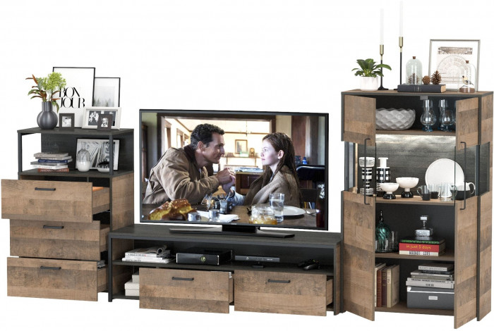 Трувор Гостиная 066, дуб гранж песочный/интра