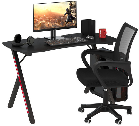 Игровой стол Мебель--24 GT-2310 + кресло компьютерное 103 чёрное, чёрный