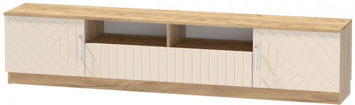 Тумба-3 под ТВ напольная "Иннэс-7", Крафт золотой/Тирамису матовый