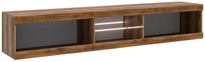 Прага Тумба ТВ макси, делано/Черный глянец