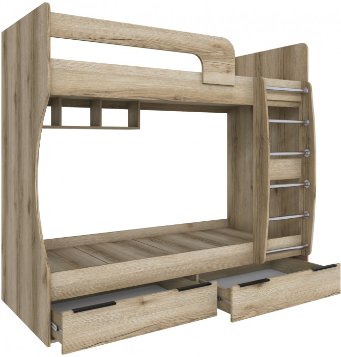 Кровать Мадрид (0,8) двухярусная, Дуб делано