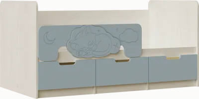 Юниор-4 Кровать 80х180 (Шарли бриз, Крафт белый)