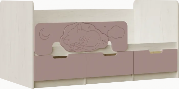 Юниор-4 Кровать 80х180 (Шарли бриз, Крафт белый)