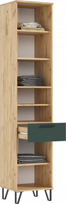 Флэш Прихожая Пенал открытый (Браш Мени Грин, Дуб Крафт)