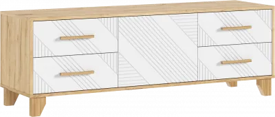 Ирис Тумба ТВ 1500, Браш Вайт/Дуб Крафт