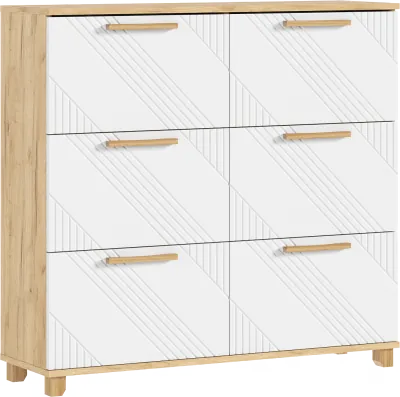 Обувница Ирис, браш вайт/крафт