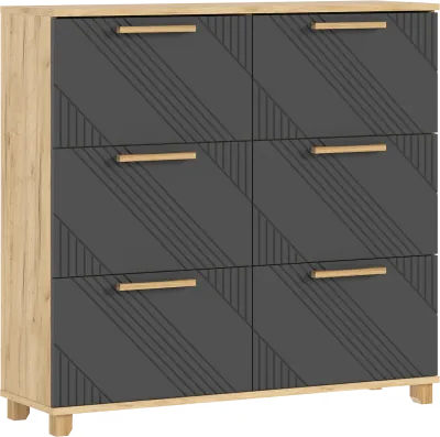 Обувница Ирис, Браш Графит/Крафт (Дуб крафт/ Графит)