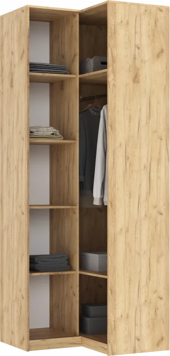 Марвэл Шкаф угловой, Дуб крафт/Браш мени грин