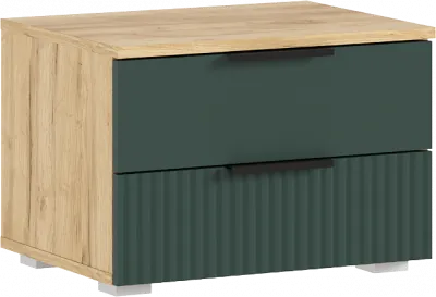 Марвэл Тумбы прикроватные 2шт, Дуб крафт/Браш мени грин