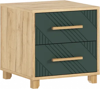 Ирис Тумбы прикроватные, браш мени грин/дуб крафт (2шт)