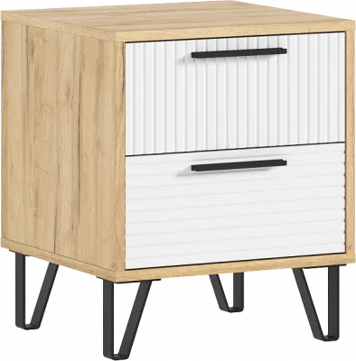 Флэш Тумбы прикроватные, браш вайт/дуб крафт (2шт)