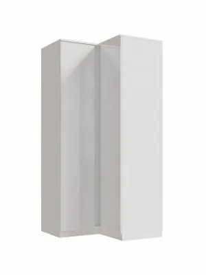 Челси Шкаф угловой прямой (Белый глянец, Белый)