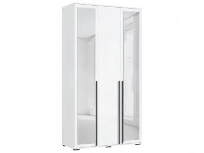 Норд Шкаф 3-х створчатый 1200 с 2-мя зеркалами, Белый глянец/Белый