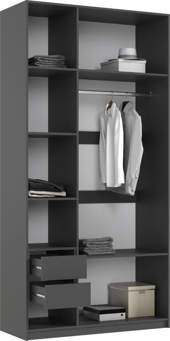 Марвэл Шкаф 3-х створчатый 1200, Браш Графит, Графит