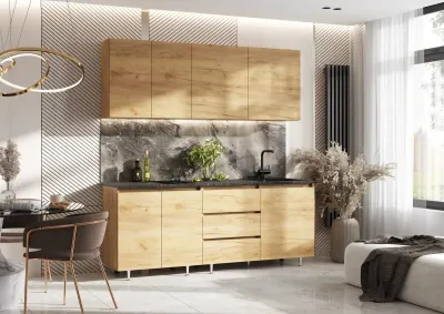 Кухня Челси 2,0м Компановка №2 дуб крафт (кастилло)