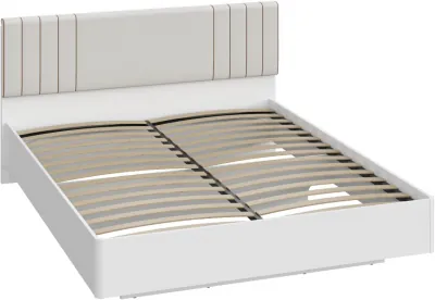 Кровать парящая 120 КР-411-16-12 с ортопед основанием, Белый/Ткань MARBEL 103