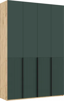 Марвэл Шкаф 4-х створчатый 1600, Браш Мени Грин, Дуб Крафт