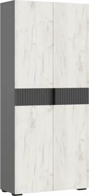 Шкаф двухстворчатый (800), Крафт белый/Графит