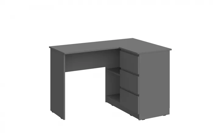 Челси Стол письменный угловой (Белый глянец, Дуб Сонома)