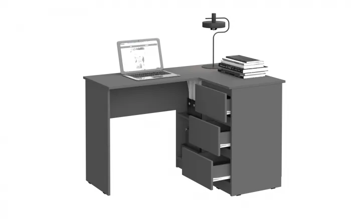 Челси Стол письменный угловой (Графит, Графит)