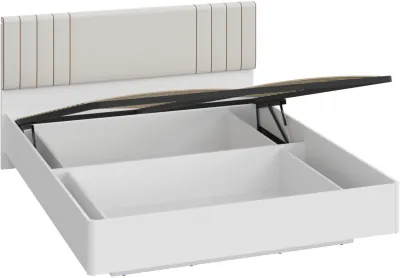 Кровать парящая 140 КРП-411-16-14 с подъемным основанием, Белый/Ткань MARBEL 103