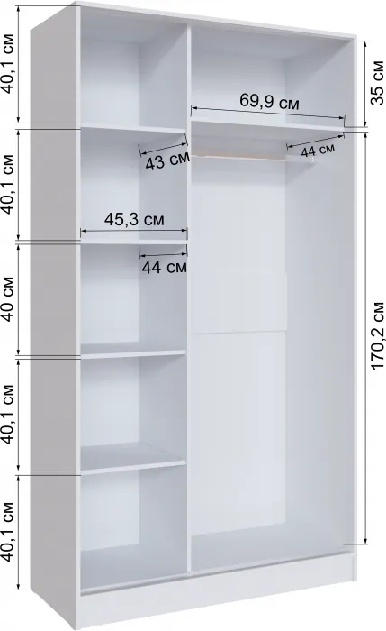 Шкаф-купе Стиль-2 1200, Дуб крафт серый/Камень серый