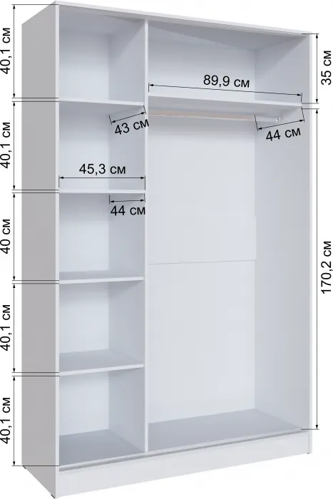 Шкаф-купе Стиль-2 1400 белый