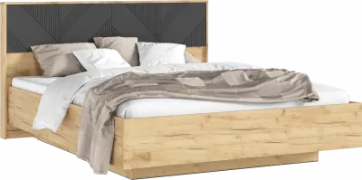 Ирис Кровать парящая 160 с ортопедом дерево, крафт золотой/браш графит