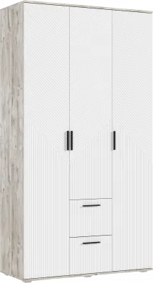 Сильвия Шкаф 3-х створчатый 1200, Браш Вайт/Дуб Юкон