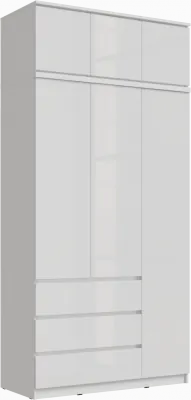 Челси Шкаф 1200 + антресоль 1200 (Белый глянец, Белый)