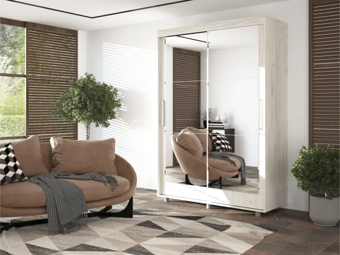 Шкаф-купе Комфорт 12 Прайм с прямыми зеркалами 1500 (Венге)