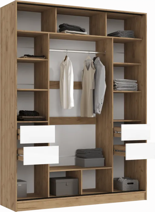 Модульная прихожая, комп.4 (Крафт белый, Графит)