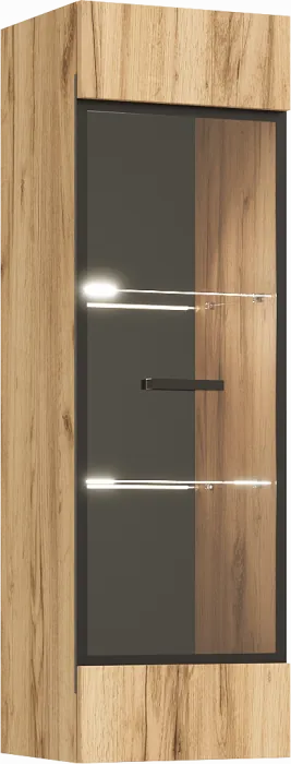 Нэнси LOFT Пенал-стекло навесной (исп2) (ЛДСП) (Дуб Крафт Белый)