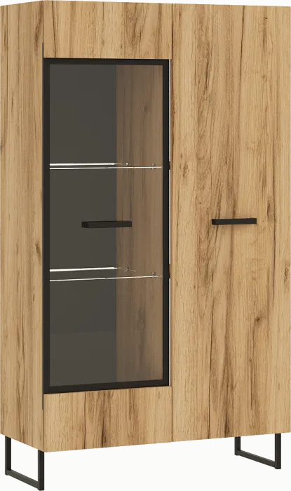 Нэнси LOFT Шкаф-стекло (ЛДСП) (Дуб Крафт белый)