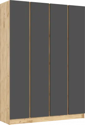 Келвин Шкаф 4-х створчатый (1600) (Графит, Дуб Крафт)