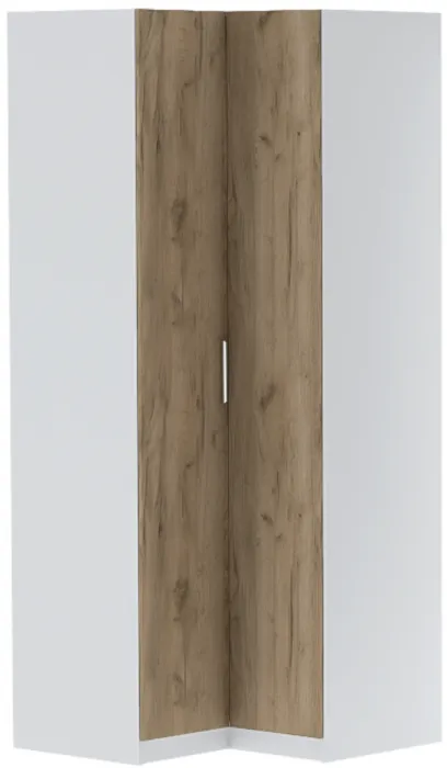 Шкаф угловой "Иннэс-7" - Белый/Крафт золотой