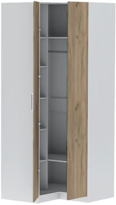 Шкаф угловой "Иннэс-7" - Белый/Крафт золотой