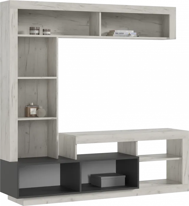 Ангара Центральная секция Графит/дуб крафт белый