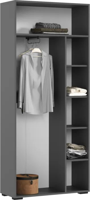 Роджина Шкаф двухстворчатый (800) (Крафт белый, Графит)