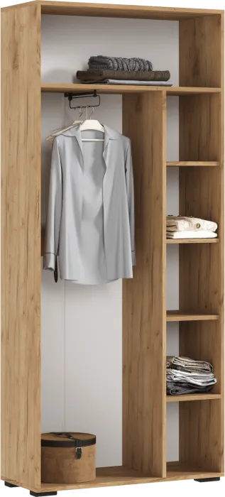 Роджина Шкаф двухстворчатый (800) (Крафт белый, Графит)