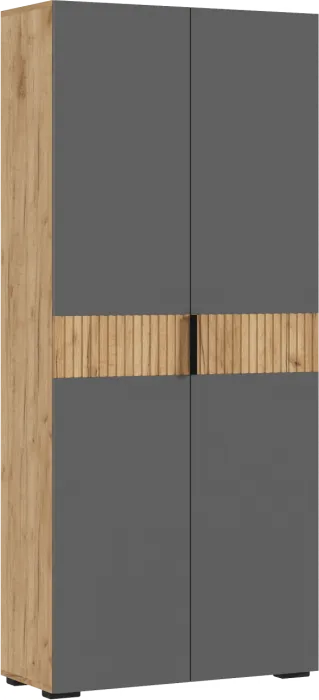 Роджина Шкаф двухстворчатый (800) (Крафт белый, Графит)