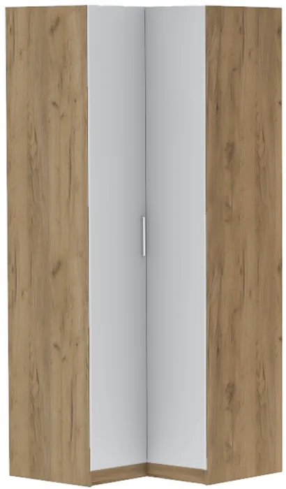 Шкаф угловой "Иннэс-7" - Крафт золотой/Белый