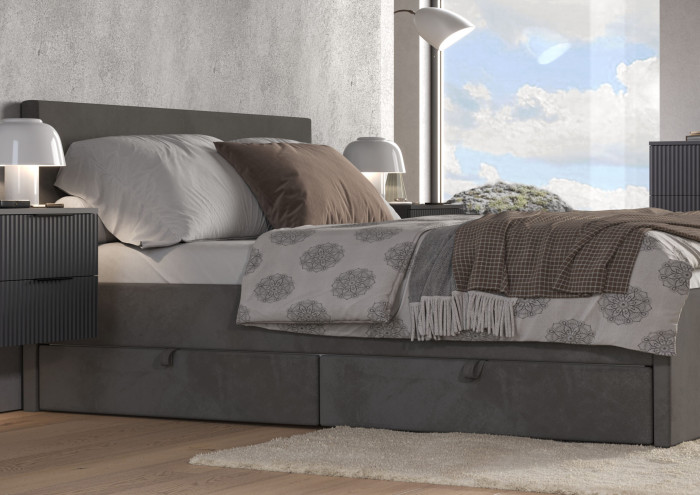 Кровать Тэя (кровать 160 + 2 ящ.), Микровелюр-55