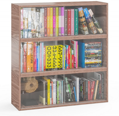 Три полки книжных С-МД-КН01, ясень шимо тёмный