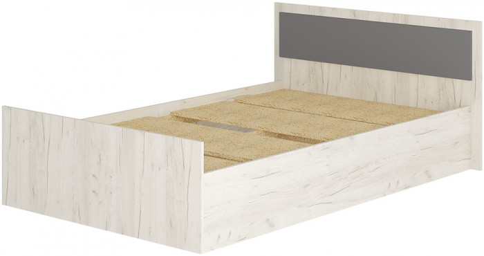 Кровать с реечным настилом Фиеста ЛИТ 120х200, Дуб крафт белый